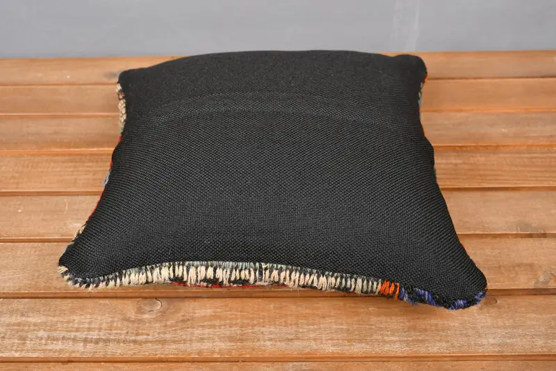 Ethnical Kilim Rug Pillow, Accent Throw Pillow, Pillow Sham, 12x12 Red Cushion Cover, Wholesale Pillow Cover, Pillow for Sofa, Kilim Pillow Cover - 5