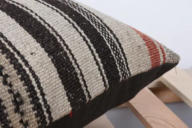 Gift Pillow, Pillow Cover, Kilim Pillow, 12x24 Beige Pillow, One Of A Kind Cushion Case, Antique Pillows, Sofa Bolster Pillow Sham - 7