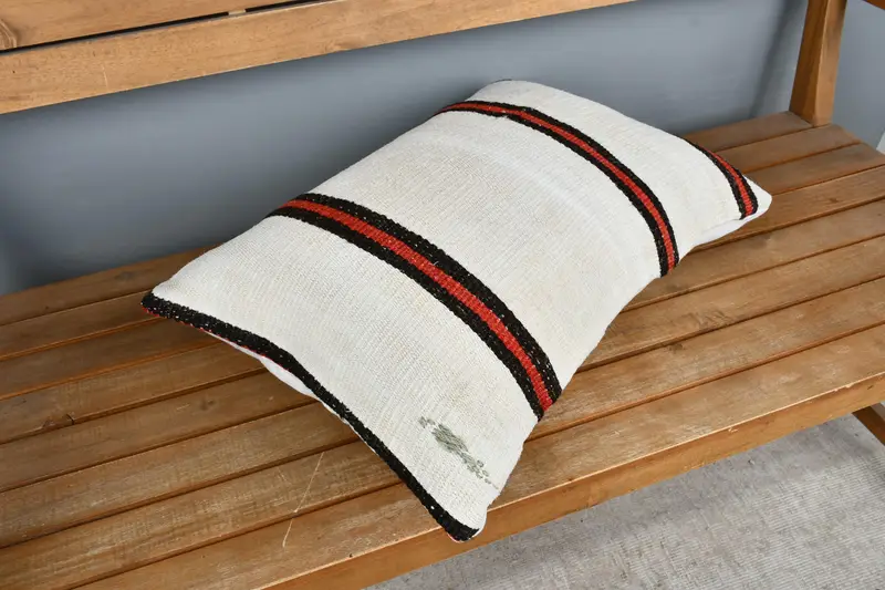 Vintage Kilim Pillow, Cushion Cover, Handmade Kilim Cushion, Bed Pillow Sham, Designer Throw Pillow Sham, 16x24 White Pillow Case, Turkish Pillow - 2