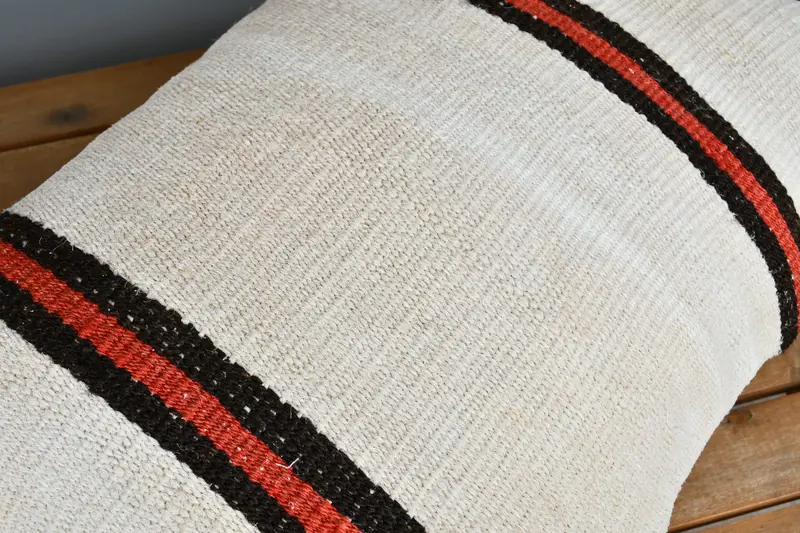 Vintage Kilim Pillow, Cushion Cover, Handmade Kilim Cushion, Bed Pillow Sham, Designer Throw Pillow Sham, 16x24 White Pillow Case, Turkish Pillow - 4