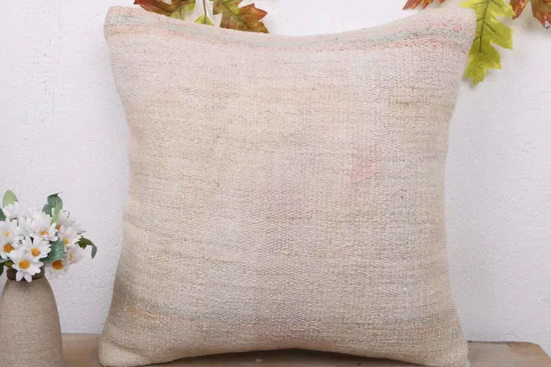 Home Decor Pillow, Handmade Kilim Cushion, Personalized Gift Pillow Pillow Cover, Luxury Pillow Case, Pillow, 18x18 Beige Pillow, Vintage Pillow - 2
