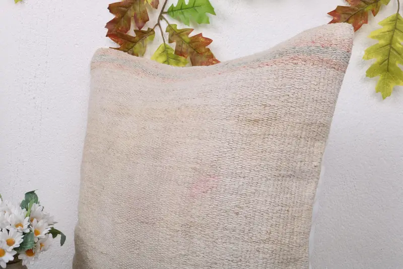 Home Decor Pillow, Handmade Kilim Cushion, Personalized Gift Pillow Pillow Cover, Luxury Pillow Case, Pillow, 18x18 Beige Pillow, Vintage Pillow - 5
