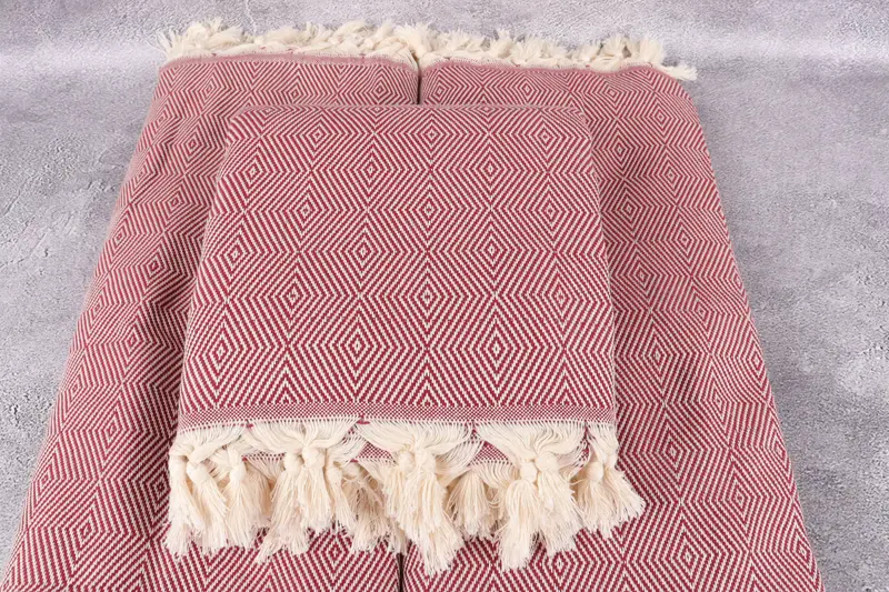 Tablecloth, Monogram Blanket, Gift Boxes, 92x80 Cotton Diamond Towel, Turkish Cotton Blanket, Housewarming Gift, Wedding Anniversary Gift - 4