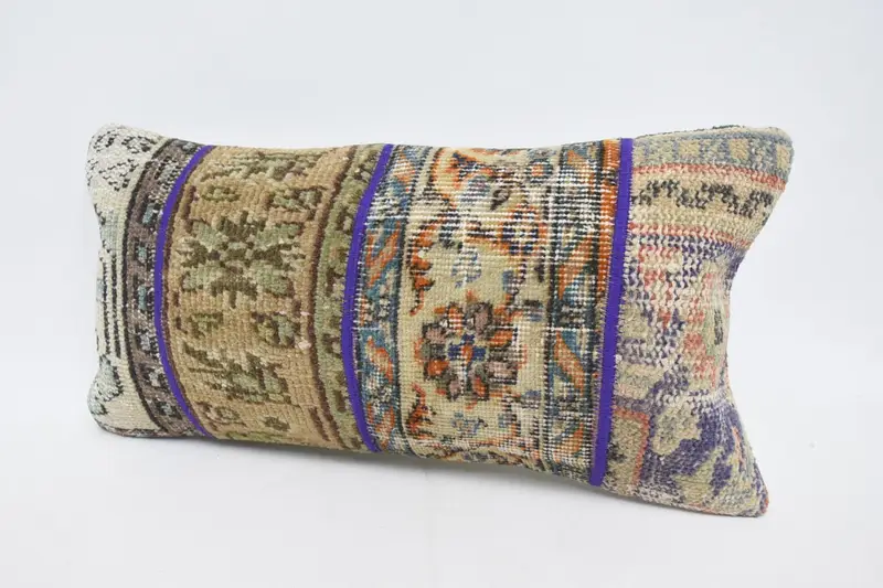 Handmade Kilim Cushion, Cushion, Kilim Cushion Sham, Boho Pillow Sham Cover, 12x24 Beige Cushion Cover, Square Throw Pillow Cover - 4