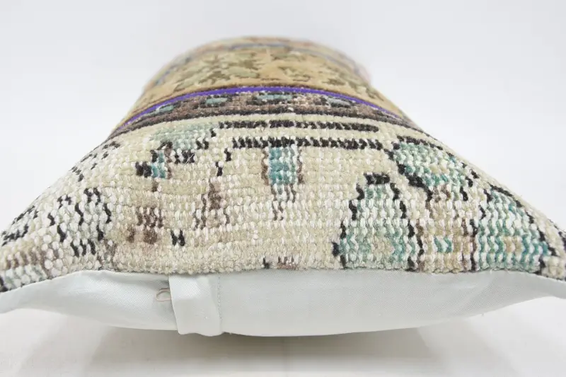 Handmade Kilim Cushion, Cushion, Kilim Cushion Sham, Boho Pillow Sham Cover, 12x24 Beige Cushion Cover, Square Throw Pillow Cover - 5