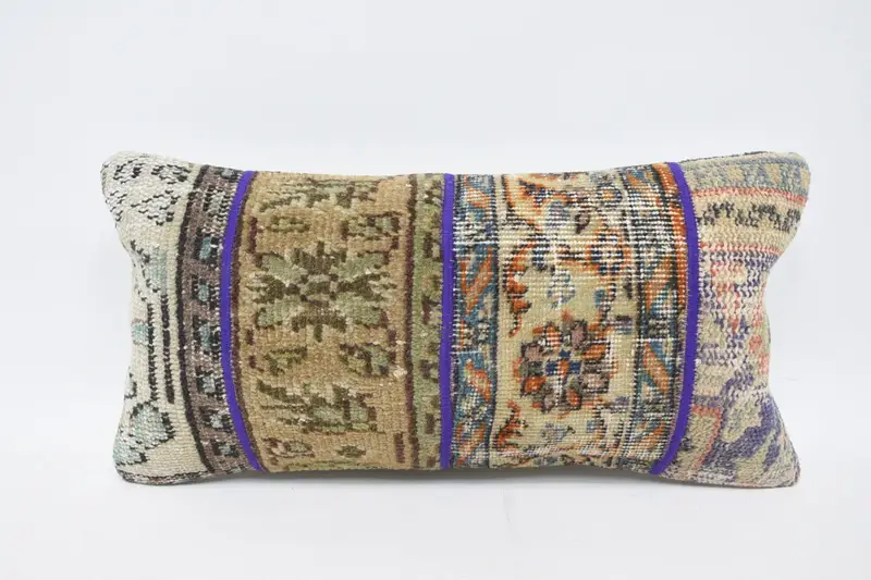 Handmade Kilim Cushion, Cushion, Kilim Cushion Sham, Boho Pillow Sham Cover, 12x24 Beige Cushion Cover, Square Throw Pillow Cover - 1