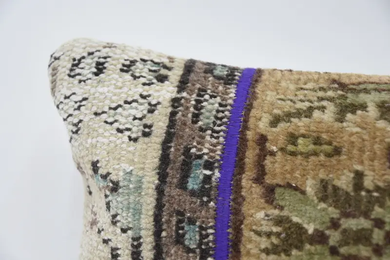 Handmade Kilim Cushion, Cushion, Kilim Cushion Sham, Boho Pillow Sham Cover, 12x24 Beige Cushion Cover, Square Throw Pillow Cover - 2