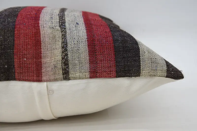 Pillow, Gift Pillow, Sofa Bolster Cushion Cover, Interior Designer Pillow, Neutral Throw Pillow, 24x24 Red Cushion Cover, Handmade Kilim Cushion - 4