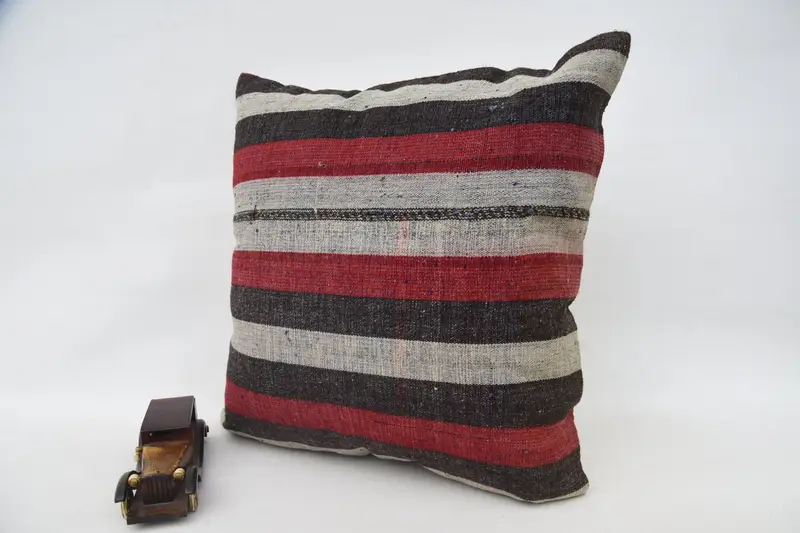 Pillow, Gift Pillow, Sofa Bolster Cushion Cover, Interior Designer Pillow, Neutral Throw Pillow, 24x24 Red Cushion Cover, Handmade Kilim Cushion - 3