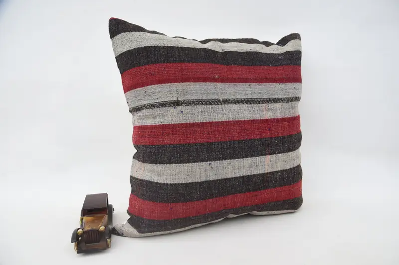 Pillow, Gift Pillow, Sofa Bolster Cushion Cover, Interior Designer Pillow, Neutral Throw Pillow, 24x24 Red Cushion Cover, Handmade Kilim Cushion - 2