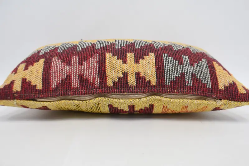 Handwoven Pillow Cover Cushion Cover, Pillow Case, Kilim Cushion Sham, Boho Pillow, Antique Pillows, 12x20 Red Pillow Sham, Comfy Throw Pillow - 6