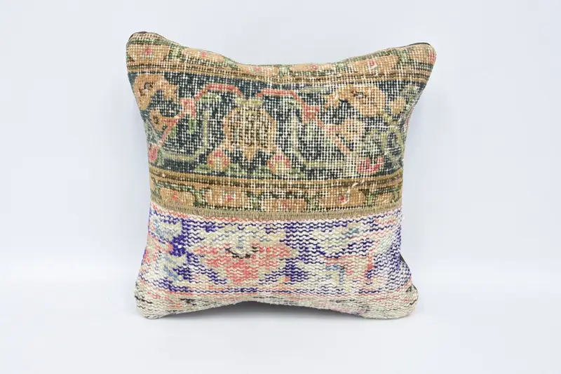 Gift Pillow, Pillow for Couch, Handmade Pillow Sham, 16x16 Blue Cushion, Pillow Sham, Accent Pillow Case, Interior Designer Pillow - 1