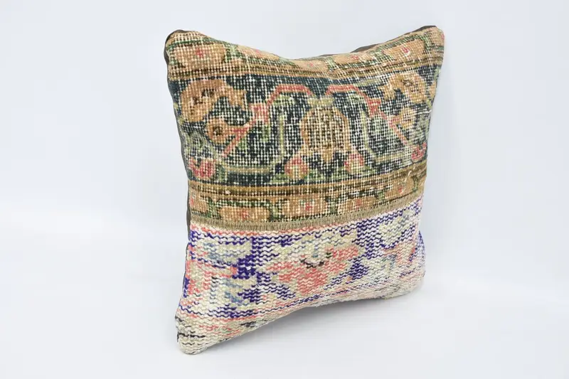 Gift Pillow, Pillow for Couch, Handmade Pillow Sham, 16x16 Blue Cushion, Pillow Sham, Accent Pillow Case, Interior Designer Pillow - 3