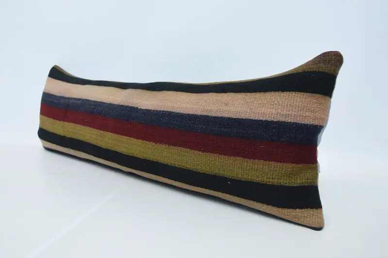 12x36 Brown Pillow Cover, Couch Cushion Cover, Bolster Throw Pillow Cover, Boho Pillow, Pillow Case, Kilim Pillow Cover, Antique Pillows - 4