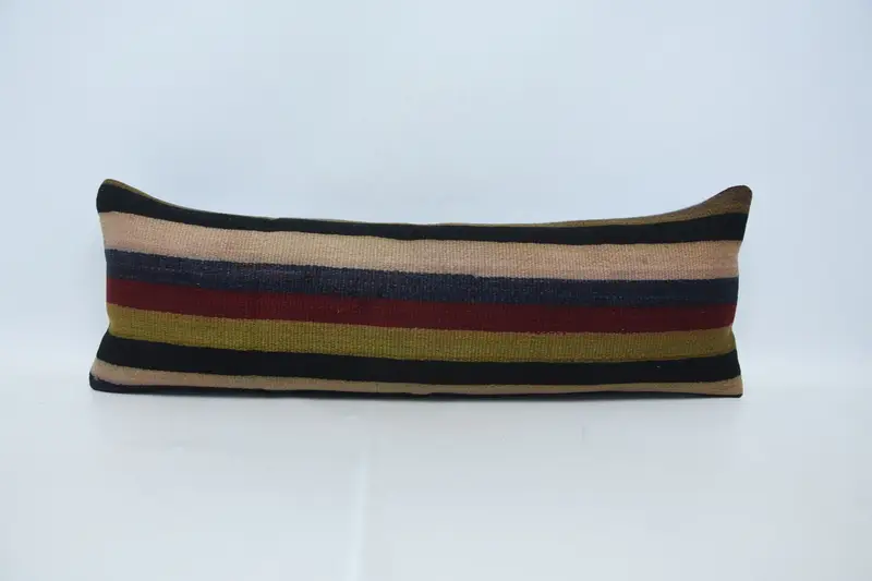 12x36 Brown Pillow Cover, Couch Cushion Cover, Bolster Throw Pillow Cover, Boho Pillow, Pillow Case, Kilim Pillow Cover, Antique Pillows - 1