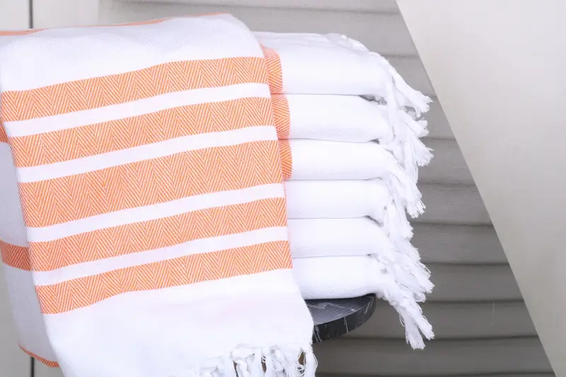 Turkish beach towel, Sand-free peshtemal towel for the beach, Organic Turkish towel, Beach Towel Gift, 70x40 Cotton Herringbone Towel, Spa Gift - 1