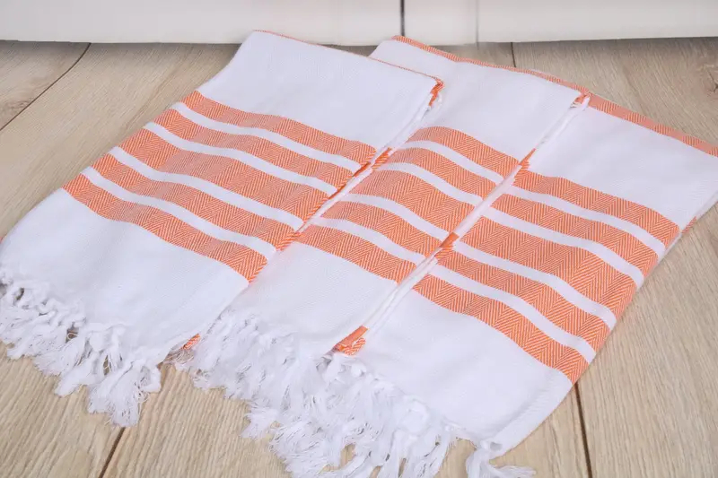 Turkish beach towel, Sand-free peshtemal towel for the beach, Organic Turkish towel, Beach Towel Gift, 70x40 Cotton Herringbone Towel, Spa Gift - 6