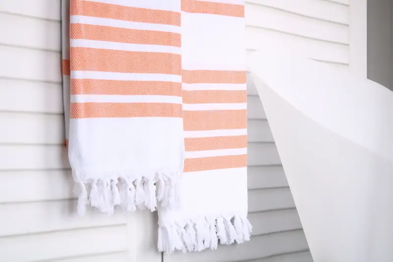 Turkish beach towel, Sand-free peshtemal towel for the beach, Organic Turkish towel, Beach Towel Gift, 70x40 Cotton Herringbone Towel, Spa Gift - 8