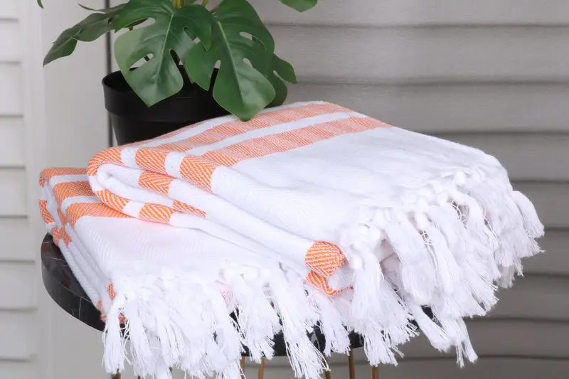 Turkish beach towel, Sand-free peshtemal towel for the beach, Organic Turkish towel, Beach Towel Gift, 70x40 Cotton Herringbone Towel, Spa Gift - 3