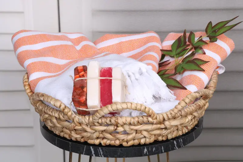 Turkish beach towel, Sand-free peshtemal towel for the beach, Organic Turkish towel, Beach Towel Gift, 70x40 Cotton Herringbone Towel, Spa Gift - 5