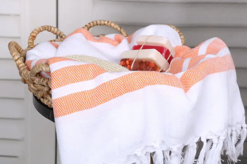 Turkish beach towel, Sand-free peshtemal towel for the beach, Organic Turkish towel, Beach Towel Gift, 70x40 Cotton Herringbone Towel, Spa Gift - 2