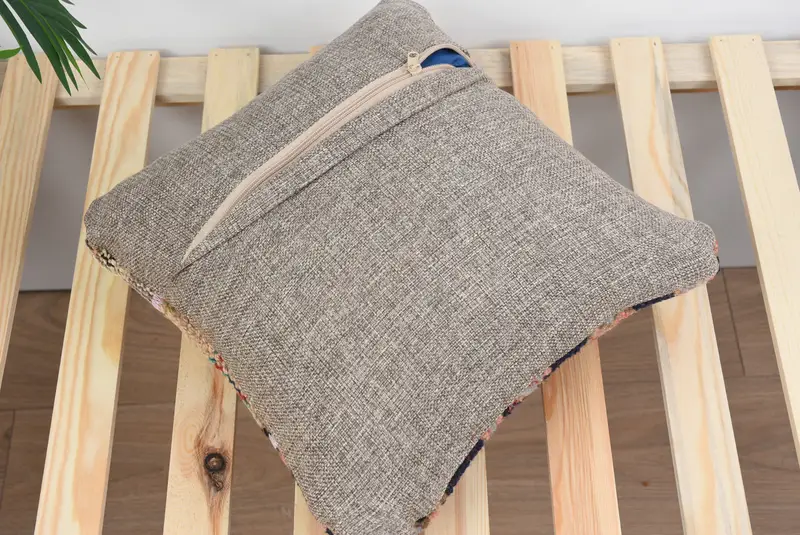 Pillow for Couch, Crochet Pattern Pillow Case, Antique Pillows, Home Decor Pillow, Cushion Cover, 14x14 Blue Pillow Sham, Patio Pillow Case - 8