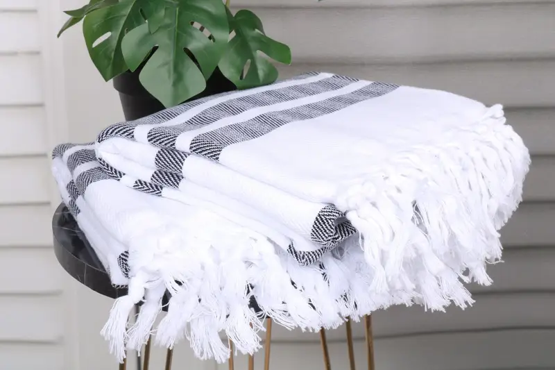 70x40 Cotton Herringbone Towel, Gift For Wedding Day, Thin towel, Monogrammed Beach Towel, Bachelor Gift, Bachelorette Party Gifts, Home Decor Gifts - 3
