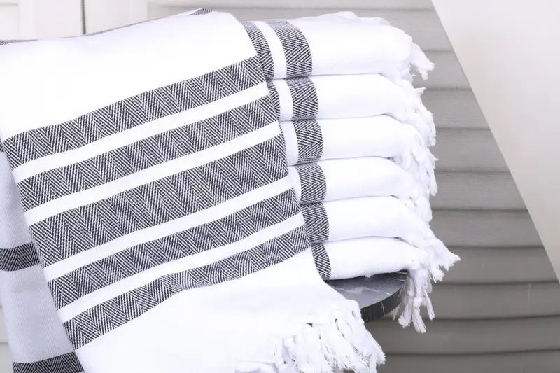 70x40 Cotton Herringbone Towel, Gift For Wedding Day, Thin towel, Monogrammed Beach Towel, Bachelor Gift, Bachelorette Party Gifts, Home Decor Gifts - 1