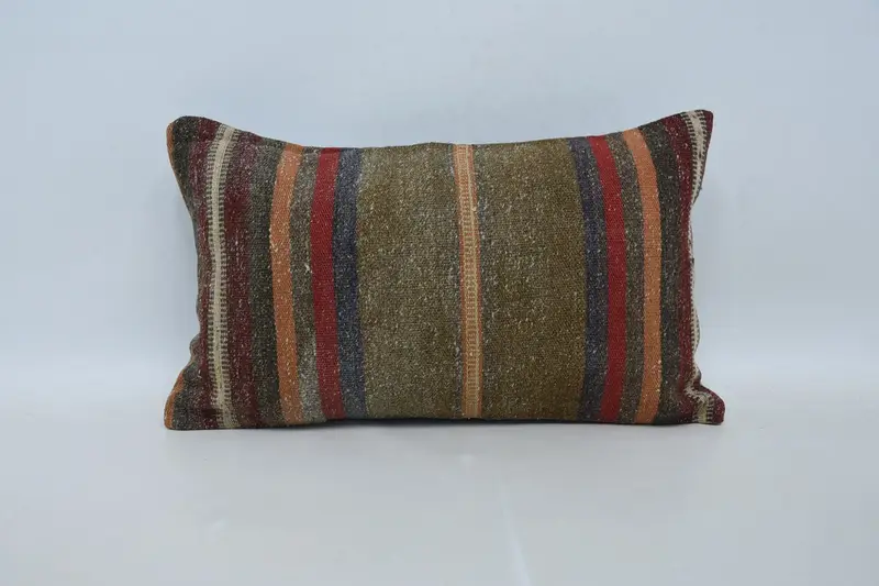 12x20 Brown Cushion, Pillow Cover, Pillow for Couch, Ethnic Pillow Cover Cushion Cover, Turkish Kilim Pillow, Boho Pillow - 1