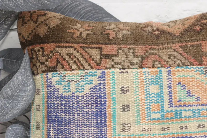 Kilim Cushion Sham, Turkish Pillow, 16x16 Blue Cushion Case, Antique Pillows, Hippie Throw Pillow Case, Cushion, Outdoor Pillow Cover - 2