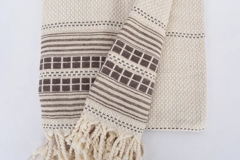 Large Turkish Towel, Embroidered Towel, Organic towel, 68x40 Linen Striped Towel, Bridesmaid Proposal Gift, Handwoven organic Turkish towel for spa - 8