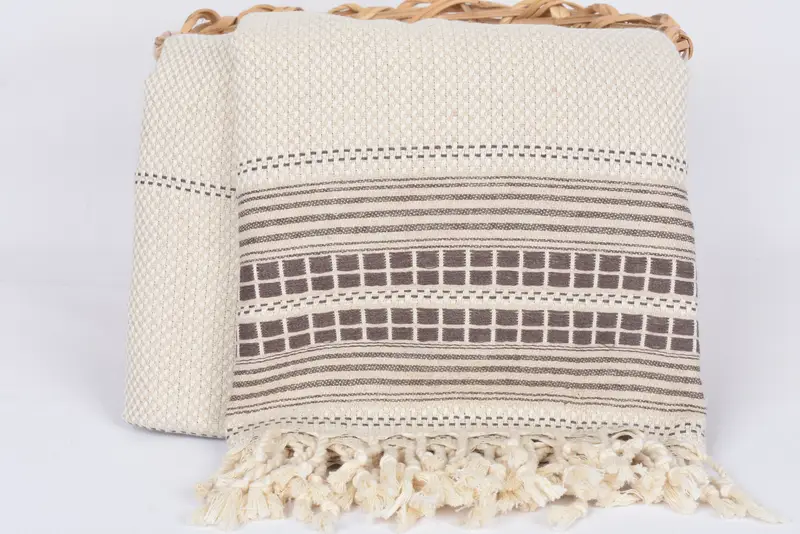 Large Turkish Towel, Embroidered Towel, Organic towel, 68x40 Linen Striped Towel, Bridesmaid Proposal Gift, Handwoven organic Turkish towel for spa - 5