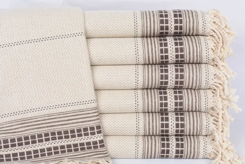 Large Turkish Towel, Embroidered Towel, Organic towel, 68x40 Linen Striped Towel, Bridesmaid Proposal Gift, Handwoven organic Turkish towel for spa - 1