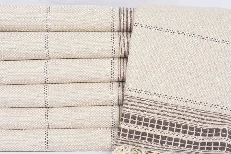 Large Turkish Towel, Embroidered Towel, Organic towel, 68x40 Linen Striped Towel, Bridesmaid Proposal Gift, Handwoven organic Turkish towel for spa - 2