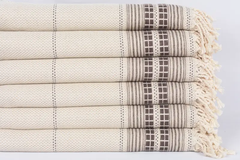 Large Turkish Towel, Embroidered Towel, Organic towel, 68x40 Linen Striped Towel, Bridesmaid Proposal Gift, Handwoven organic Turkish towel for spa - 3