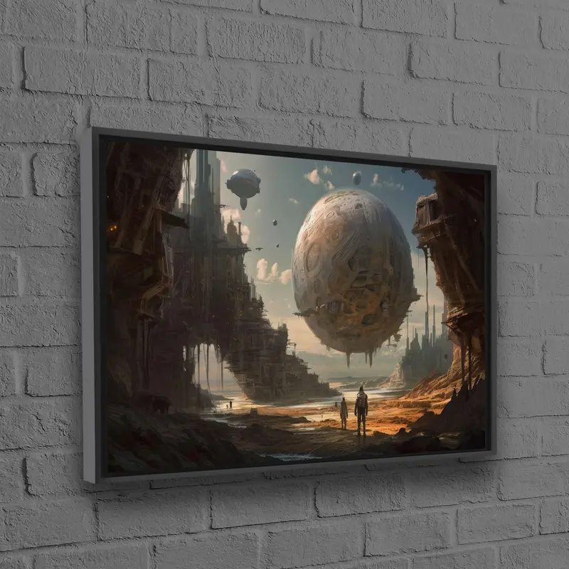 Surreale Astronauten-Leinwand: Abstrakter Alien-Welt-Kunstdruck