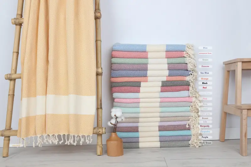 Custom Towel, Personalized Bridesmaid Beach Towel, Best Friend Christmas Gift, Turkish bath towel, Absorbent towel, 70x40 Cotton Herringbone Towel