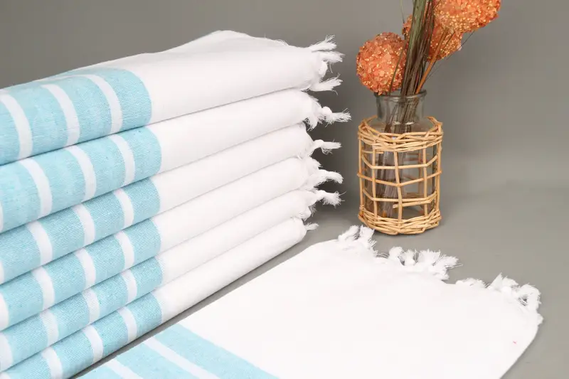 Wedding Favors Turquoise Striped Towel, Personalized Gift Box, 40x71 Inches