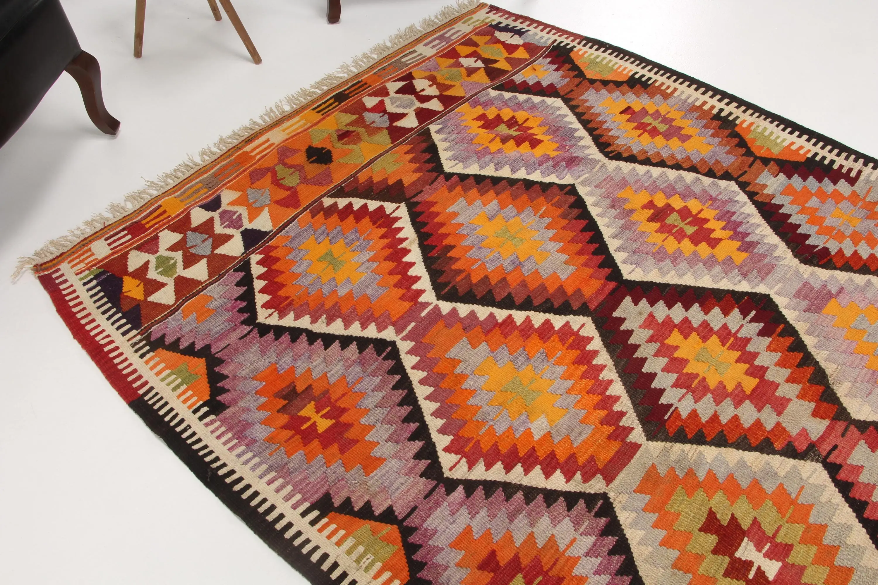 ヴィンテージ ラージ ラグ 164x268cm トルコレッド オリエンタル ウール ラグ - 1