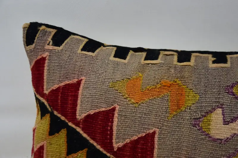 Handmade Kilim Cushion, Kilim Pillow, Decorative Throw Pillow Cover, 12x36 Red Pillow Sham, Aztec Cushion Case, Turkish Pillow, Cushion Case - 2