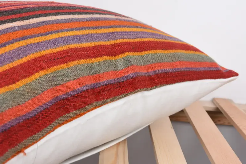 16x24 Red Pillow, Ethnical Kilim Rug Pillow, Cushion Cover, Turkish Bench Cushion Cover, Gift Pillow, Pillow for Couch, Turkish Bench Pillow Cover - 7