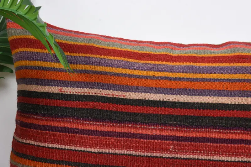 16x24 Red Pillow, Ethnical Kilim Rug Pillow, Cushion Cover, Turkish Bench Cushion Cover, Gift Pillow, Pillow for Couch, Turkish Bench Pillow Cover - 2
