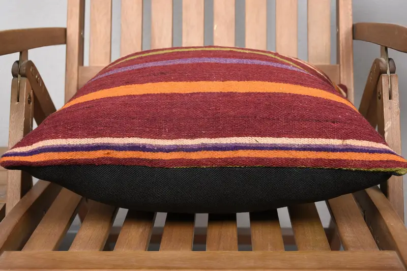Handmade Pillow Cover, 18x18 Red Cushion Case, Bohemian Cushion Pillow Sham, Turkish Kilim Pillow, Pillow, Antique Pillows, Pillow for Couch - 5