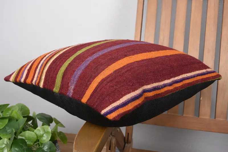 Handmade Pillow Cover, 18x18 Red Cushion Case, Bohemian Cushion Pillow Sham, Turkish Kilim Pillow, Pillow, Antique Pillows, Pillow for Couch - 6