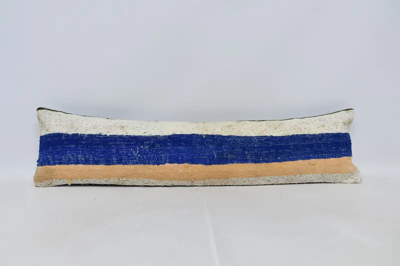 Cushion Cover, Aztec Cushion, 12x48 Blue Cushion Cover, Kilim Pillow, Anatolian Cushion, Turkish Kilim Pillow, Turkish Pillow - 1