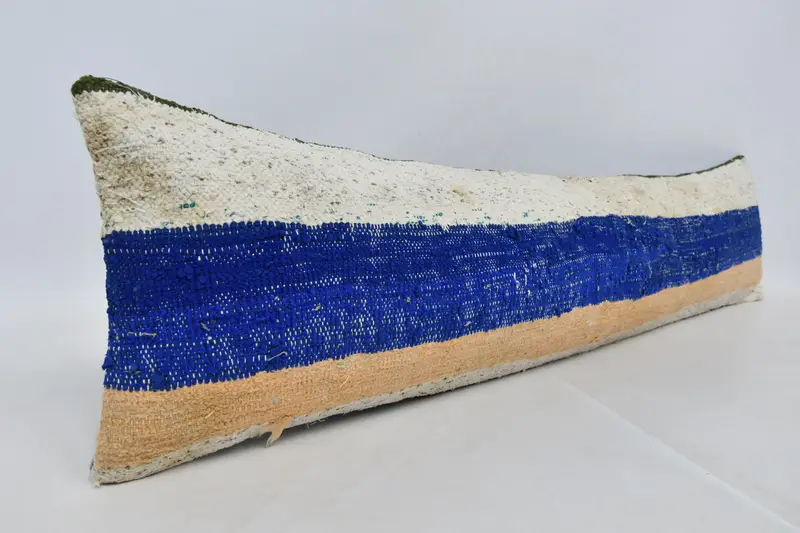 Cushion Cover, Aztec Cushion, 12x48 Blue Cushion Cover, Kilim Pillow, Anatolian Cushion, Turkish Kilim Pillow, Turkish Pillow - 3