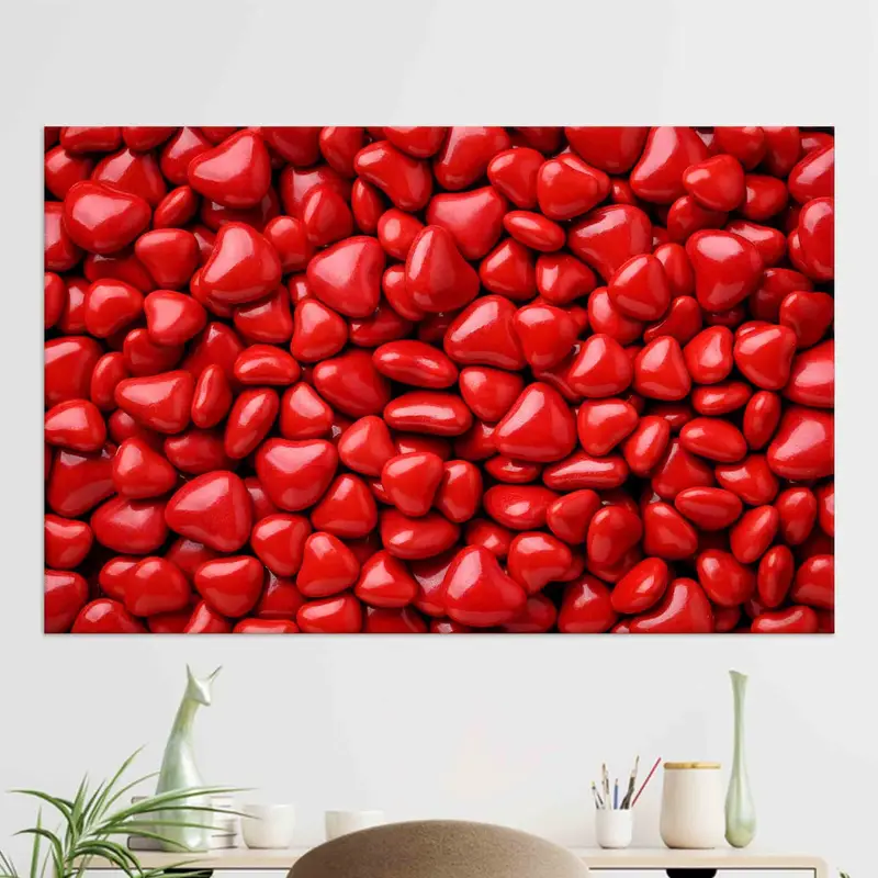 トレンディな赤いキッチン キャンバス: ダイニング ルームの装飾を高めます