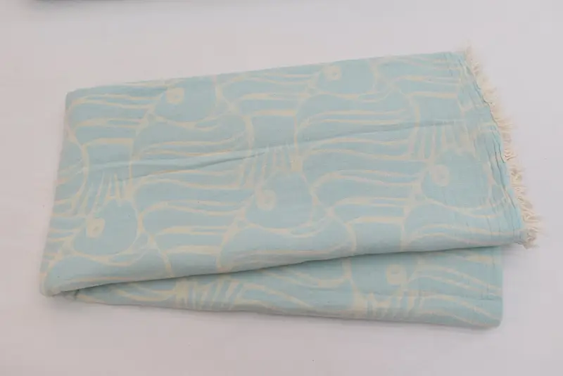 Personalized Home Gift Wedding, Throw Blanket Couch, Custom Blanket, Wedding Favors, 108x104 Cotton Fish Design Towel, Home Decor Blankets - 3