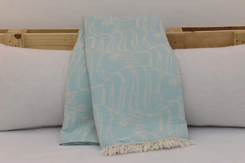 Personalized Home Gift Wedding, Throw Blanket Couch, Custom Blanket, Wedding Favors, 108x104 Cotton Fish Design Towel, Home Decor Blankets - 4