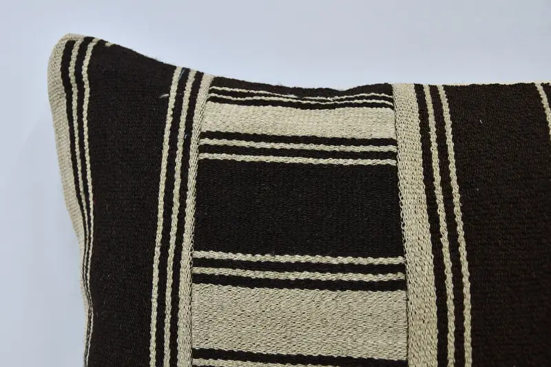 Vintage Kilim Throw Pillow, Cushion Cover, 16x36 Brown Pillow Sham, Hippie Throw Pillow Cover, Kilim Cushion Sham, Antique Pillows - 2
